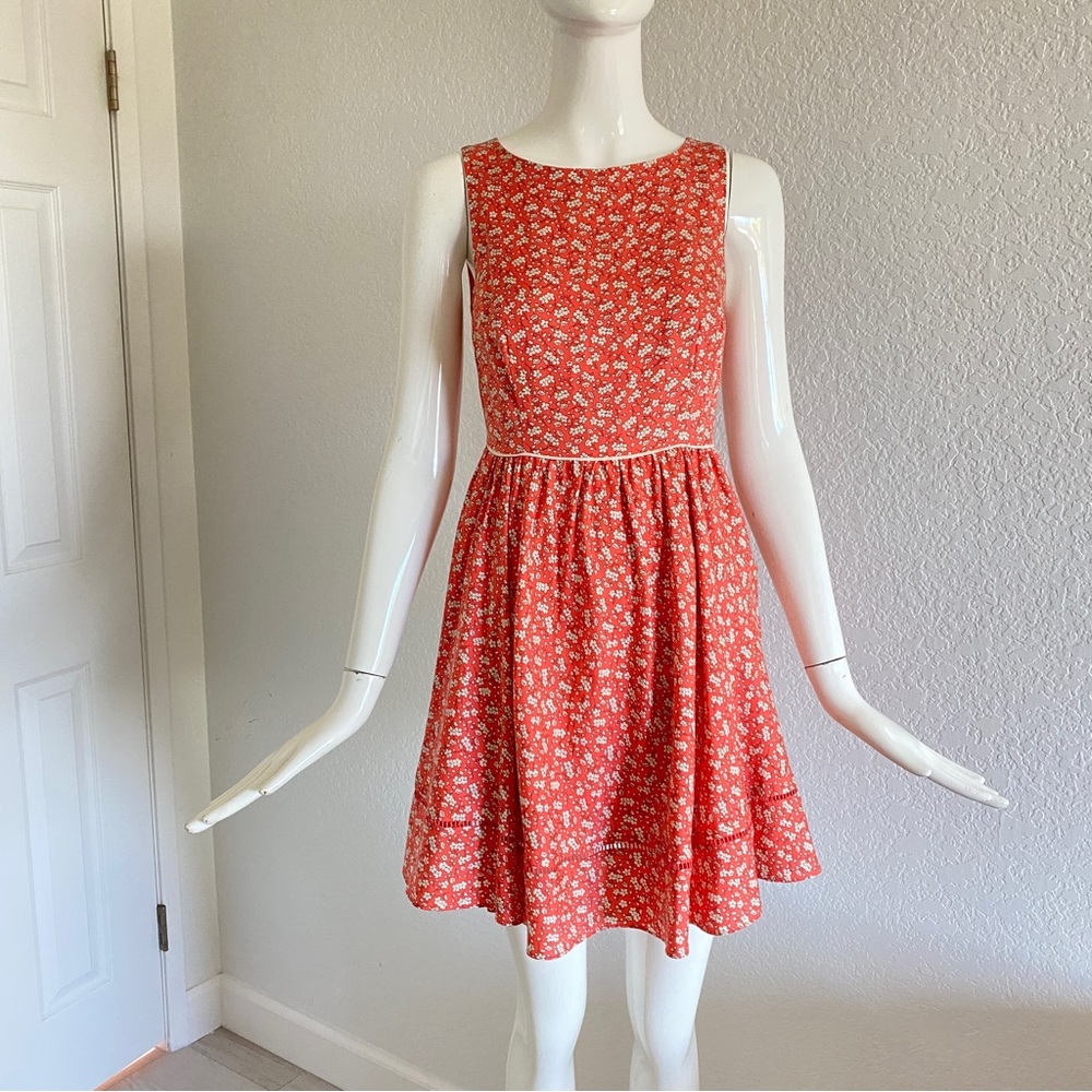 Juicy Couture coral red Floral fit flare Dress